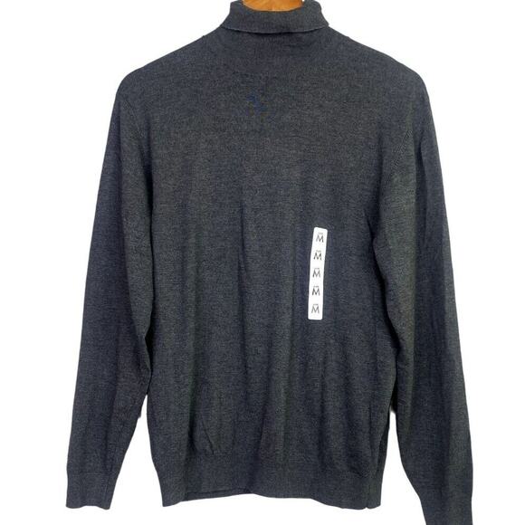 NWT Zara Men's Long Sleeve Turtle Neck Ribbed Trim Soft Sweater M Grey #4064 - Picture 3 of 16
